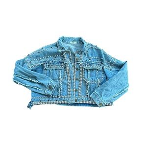 Mochy Studded Blue Jean Jacket Size Medium
